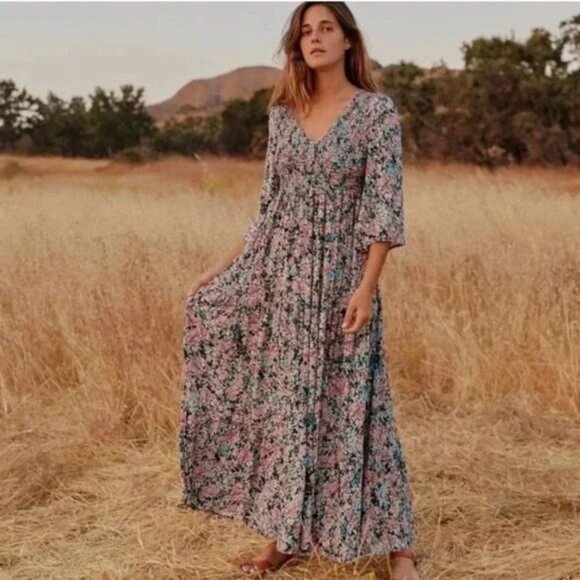 Christy Dawn The Basil Dress Aquarelle Size M/L - Picture 9 of 11